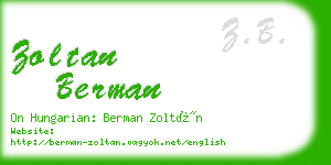 zoltan berman business card